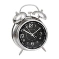 thumbnail image 3 of Reloj despertador analógico silencioso Macarena con esfera luminosa para guardería mesita Negro, 3 of 8