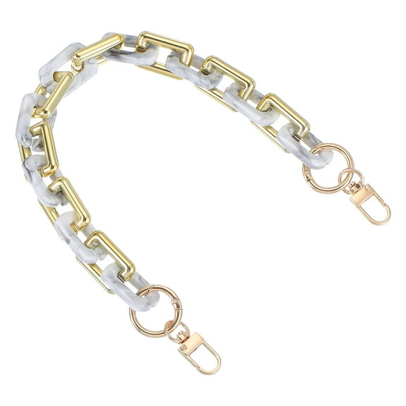 Uxcell Purse Chain Strap, 15.7 Inch Acrylic Handbag Chain Straps, Clutches Strap Extender Replacement with Metal Buckles for Crossbody Shoulder Bag Decoration, Gray