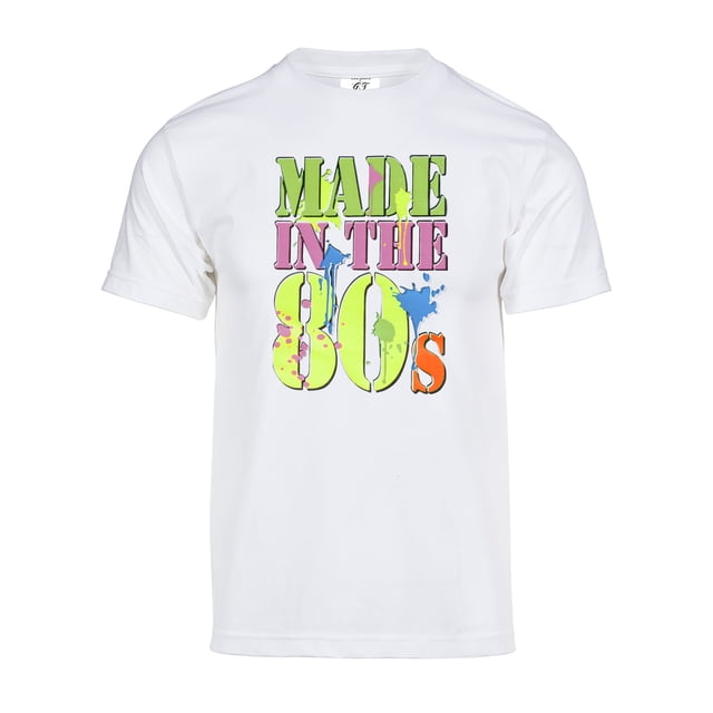 Men's Generation X Made in the 80's Neon T-Shirt - White - 2X-Large