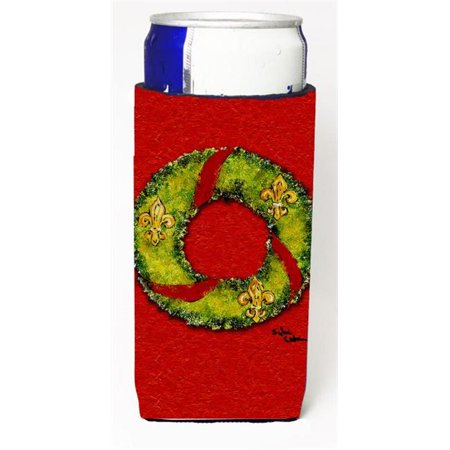 

Christmas Wreath Fleur De Lis Michelob Ultra bottle sleeve for Slim Can