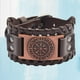 thumbnail image 5 of para Hombre de Cuerda de material cuero Brazalete - PU de material cuero color Cuero PU Marrón Yinane Pulseras anchas de puño, 5 of 8