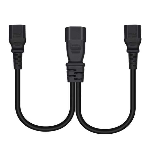 IEC 320 C14 to 2xC15 Adapters Splitter ,10A 250V Male to Female Power Converters Cable for TV PC
