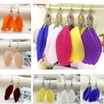 thumbnail image 2 of Pendientes colgantes elegantes shaofei de Pluma para boda Fiesta regalo Nude, 2 of 5