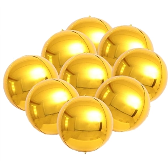 GIXUSIL 9Pcs 22in Large Metallic Gold Balloons, Sphere Round Balloons, Big Gold Foil Mylar Balloons for Birthday Graduation New Year Bachelorette Party Decorations Supplies