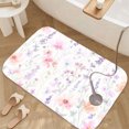 thumbnail image 4 of Watercolor Wildflower Luxury Flannel Bathroom Mats 16x24, Extra Soft and Absorbent Non-Slip Shower Rug for Bathroom Floor, 4 of 8