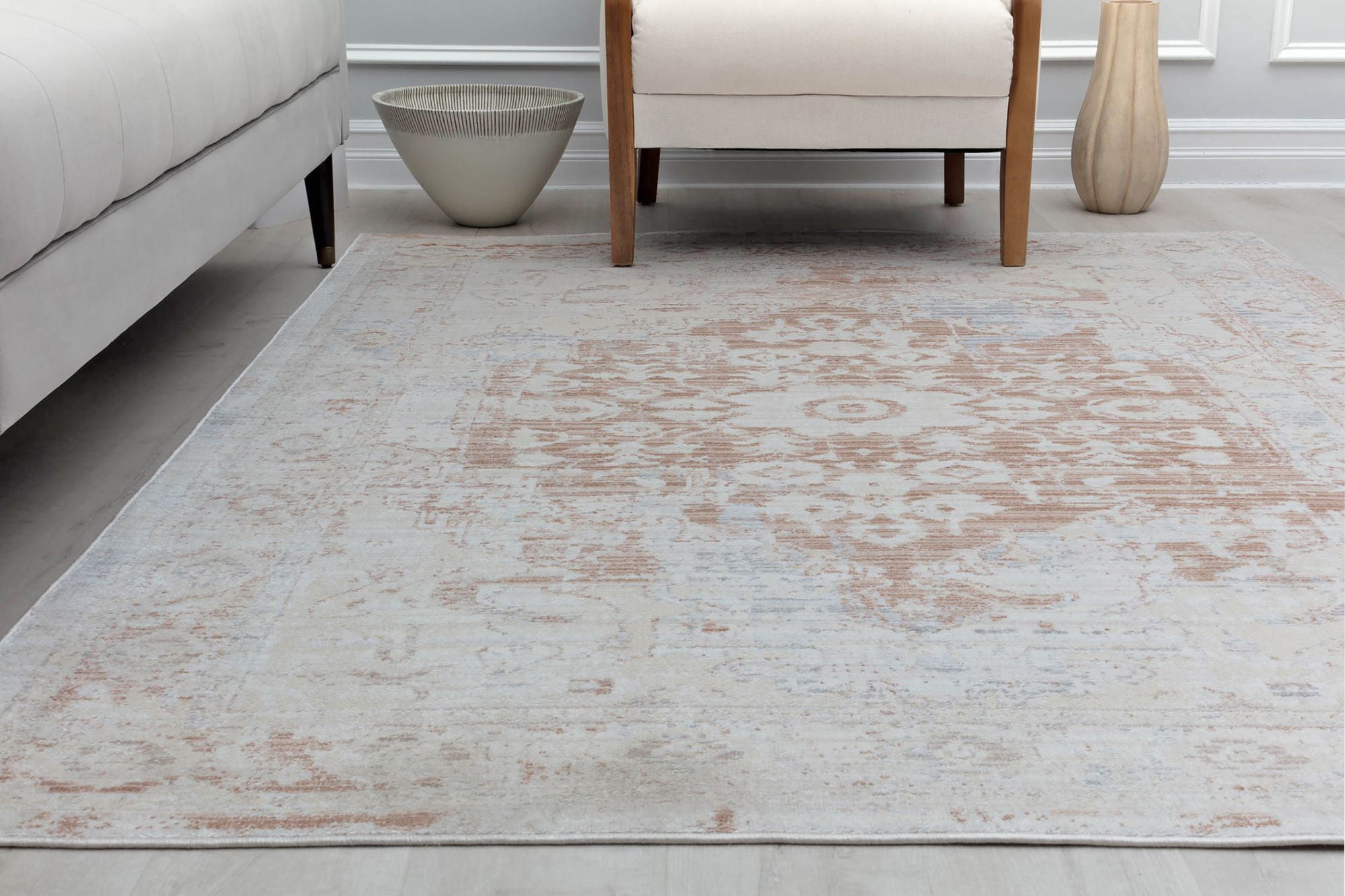 Rugs America Romeo JL10B Durango Dust Abstract Vintage White Area Rug, 2'6" x 4'
