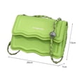 thumbnail image 3 of Bolso de hombro para mujer, de piel sintética, ligero y versátil, con correa de cadena. Verde, 3 of 9