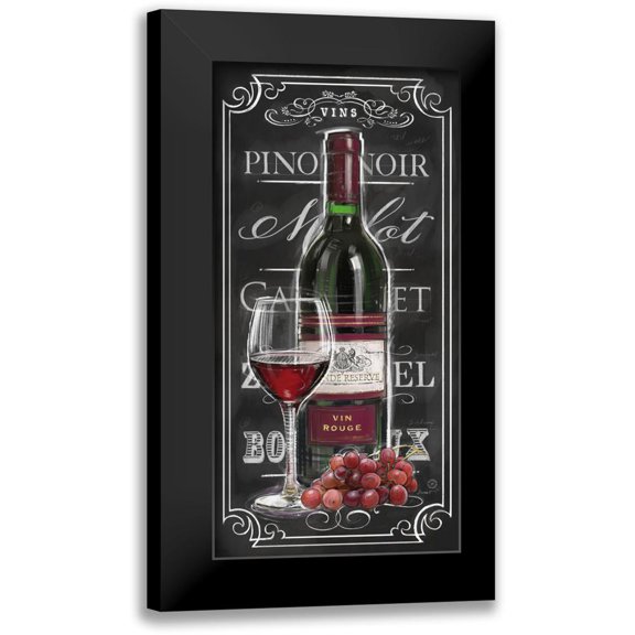 Barrett, Chad 9x14 Black Modern Framed Museum Art Print Titled - Chalkboard Sign Vin Rouge
