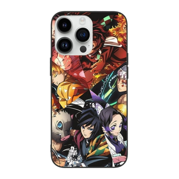 Anime-themed Demon-and-Slayer Kimetsu no Yaiba iPhone 14-inch Silicone Case, Unisex, Apple Triple-Camera Case