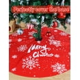 thumbnail image 3 of 48 Inch Christmas Tree Skirt Xmas Soft Cover Mat Decor Snowflake Farmhouse Tree Skirt for Holiday Ornaments Party Home Indoor Decorations, 3 of 6