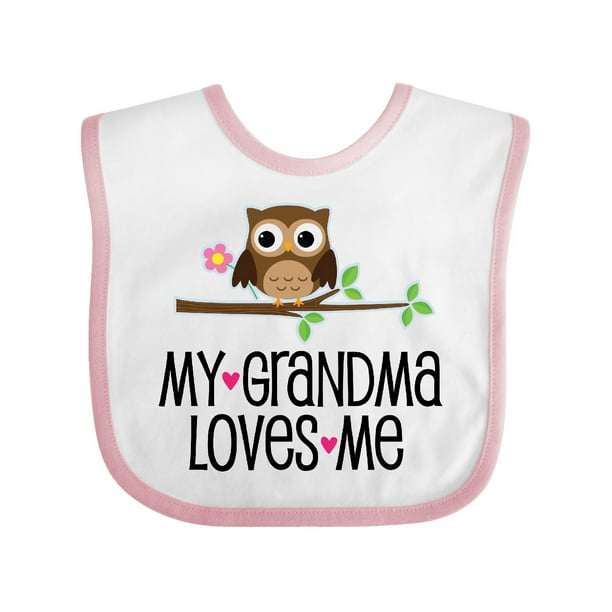Grandma Loves Me Girls Owl Baby Bib - Walmart.com - Walmart.com