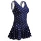 thumbnail image 1 of Tankini de talla grande para mujer, traje de baño de realce, traje de baño de una pieza con cuello en V, traje de baño Floral negro, vestido de baño grande 2023, 1 of 5