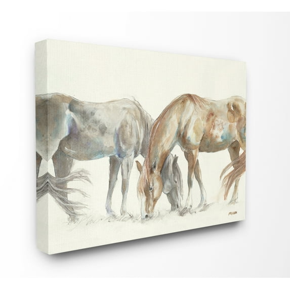 Stupell Industries Horse Couple Grey Brown Watercolor Painting Canvas Wall Art, 30 x 40, byThird and Wall