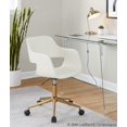 thumbnail image 3 of Margarite Task Chair, Home Office Chair with Wheels, Black Office Chair, Computer Chair, Home Office Desk Chair Comfy, Contemporary Desk Chair (Cream Faux Leather), 3 of 6
