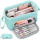 thumbnail image 1 of Estuches grandes para lápices para niñas, estuche súper grande para mujeres con cremallera, estuche para bolígrafos, organizador de papelería, escuela duradera, adolescentes, niños, azul, 1 of 5