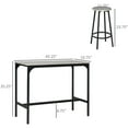 thumbnail image 7 of Resenkos 5-Piece Rustic Bar Table Set with 43.25" Wood Top, Includes Four Matching Stools for Counter-Height Dining and Pub Style, Gray, 7 of 7