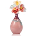 thumbnail image 1 of Small Ceramic Cherry Blossom Pink Vase with Five Ceramic Flowers, 1 of 6
