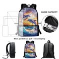 thumbnail image 4 of Jeiento Jumping Dolphin Backpack for Girls Boys 10-12 12-14 School Bag with Lunch Box Pencil Case Middle High Bookbag Back Pack Purse Elementary Schoolbags Daypack Back To School, 4 of 7