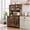 Black, variant on Eastvita Farmhouse Pantry Cabinet Kitchen Pantry Storage with Microwave Stand/Rustic Buffet Sideboard with Sliding Door/Freestanding Cupboard with Shelves for Dining Room in Dark-Grey