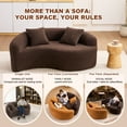 thumbnail image 3 of S-Curved Chenille Sectional Sofa with Dual-Depth Seating, 66.9" Modern Loveseat Couch with Pillows, Modular Sofa Couch, Comfy Luxury Floor Sofa for Apartment, Living Room, Office, Brown, 3 of 9