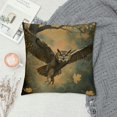 thumbnail image 2 of Orinice Owl Flying Tree Graphic Decorative Cushion Throw Pillow Cover for Home Couch Living Room Bed Sofa Square 1PC 24x24in, 2 of 5