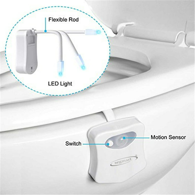 2 PACK LumiLux Toilet Light with Motion Detection Sensor - 16-Color LED  (White)
