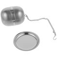 thumbnail image 3 of Teacup Ball Infuser Stainless Steel Filter For Loose Tea Leaf Tea Cup Tea Leaf Strainer with Plate, 3 of 8