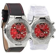 Black Leather Chronograph Watch
