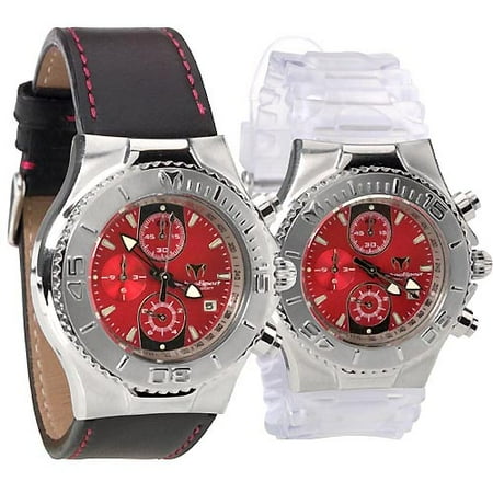 Black Leather Chronograph Watch
