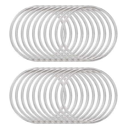 Uxcell 20 Pcs Metal Hoop Rings for Craft 3.1 Inch Floral Wreath Macrame Hoops Dream Catcher Rings for DIY Crafts Macrame Plant Hangers, Silver
