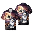 thumbnail image 3 of Spooky Halloween Night Witch Old English Sheepdog Glowing Pumpkins Hawaiian Shirt Breathable Summer Unisex Merch Dog Lover - 12015, 3 of 6