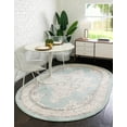 thumbnail image 3 of Unique Loom Parker Collection Area Rug - Merakli (5' x 8' Oval Aqua/Beige), 3 of 12