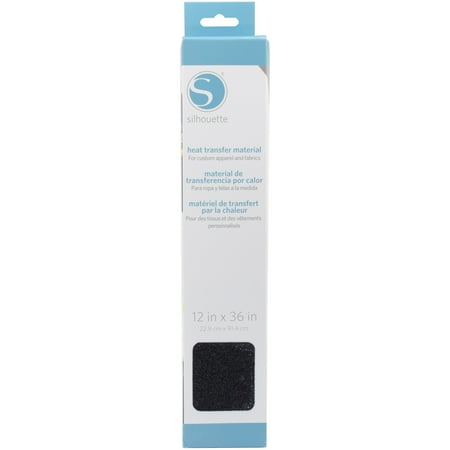Silhouette Glitter Heat Transfer Material 12"X36"-Black