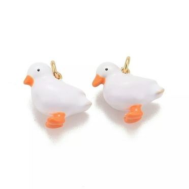U8MO 10x Enamel Duck Charms for DIY Crafts Necklace Bracelet Keychain Jewelry Making
