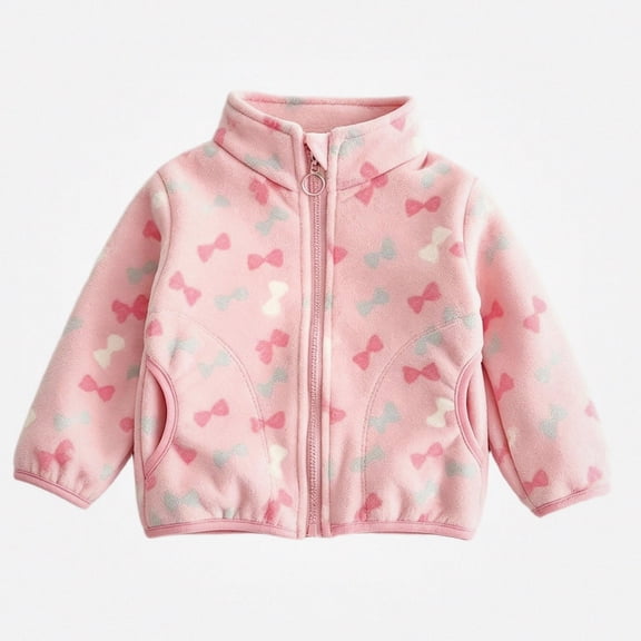 NAISIBABY Hoodies for Toddler–Long Sleeve Fleece-Lined Hooded Zip-Up Sweatshirt Soft Jacket for Girls Pink Size 5T