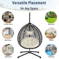 thumbnail image 5 of Jopath Hanging Egg Chair with Stand, Sturdy Hammock Chair with Rattan Weaving, Swing chairs with Soft Removable Cushion for Balcony Bedroom Garden Black+Beige, 5 of 9