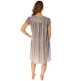 thumbnail image 3 of Nightgown for Women Cap Sleeves Sexy Silky Feeling with a Floral Lace Design, Charcoal Medium, 3 of 5