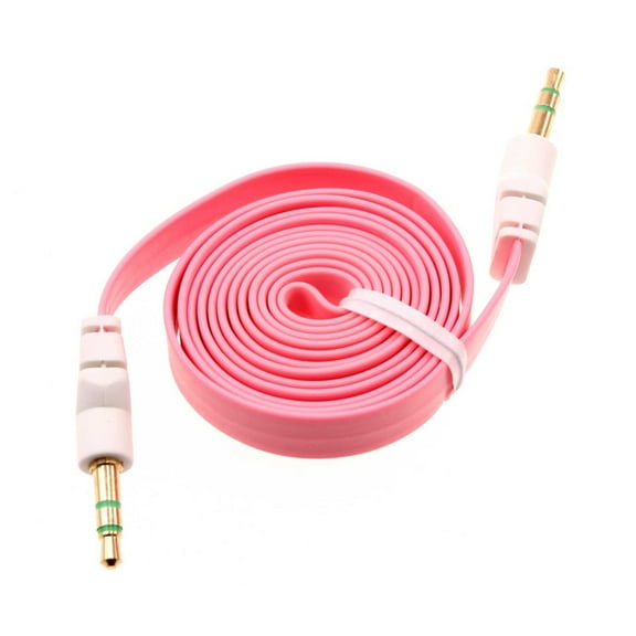 3.5mm Aux Cable Adapter Car Stereo Aux-in Audio Cord Speaker Jack Wire Pink Z2E for BLU Vivo XL4 X5, Life One X3, Studio X8 HD Touch, Pure View, R1 Plus, Go, X2 Play S, HD