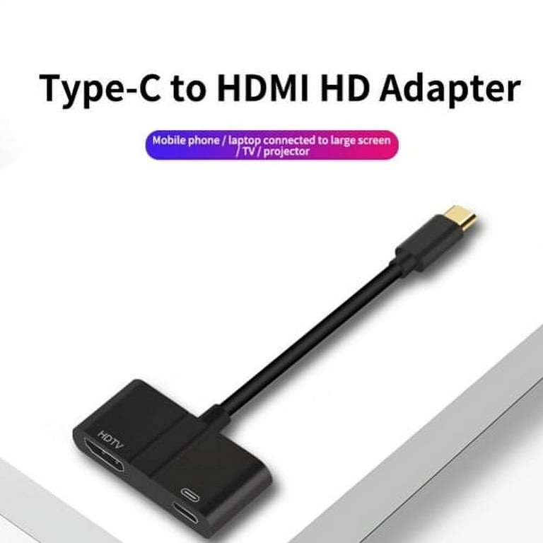 USB C to HDMI 2.0 Adapter with Power Delivery - 4K 60Hz USB Type-C to HDMI  Display Video Converter - 60W PD Pass-Through Charging Port - Thunderbolt 3