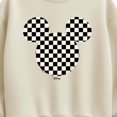 thumbnail image 2 of Disney - Checkerboard Mickey Ears Oversized Fleece Crew Sweatshirt, 2 of 4