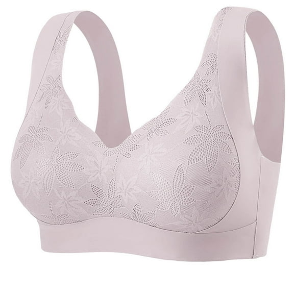 Bras for Women, Women's High Support Full Coverage Racerback Sports Bra Women's Large-size Thin Gathered Waistcoat Underwear Without Rims. High Impact Workout with Removable Pads & Wide Straps
