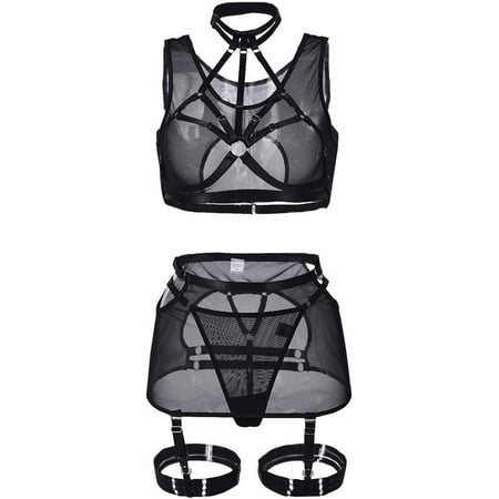 XiaoBanDeng Women Lingerie Sexy Lace Teddy Babydoll Fishnet Bodysuit Nightie
