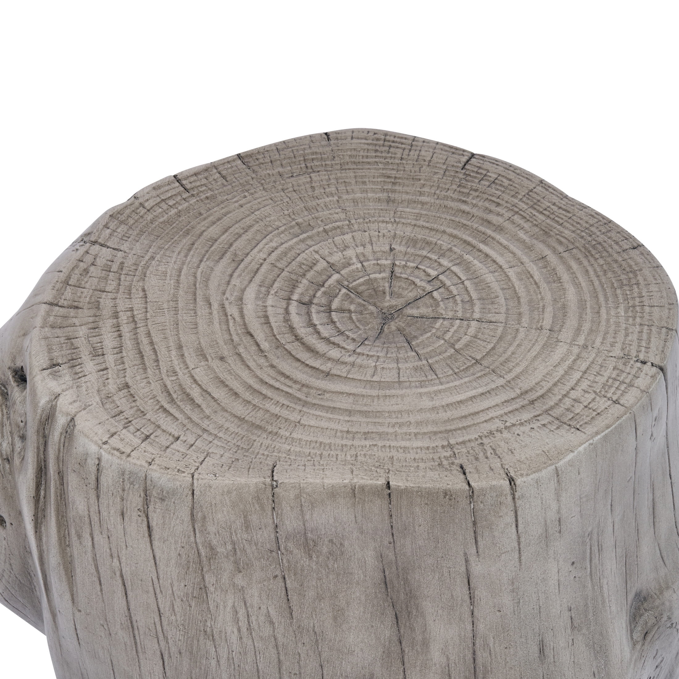 Christopher Knight Home 17.3” Tree Stump Side Table, MGO Accent Table for Indoor & Outdoor Use, Antique Gray