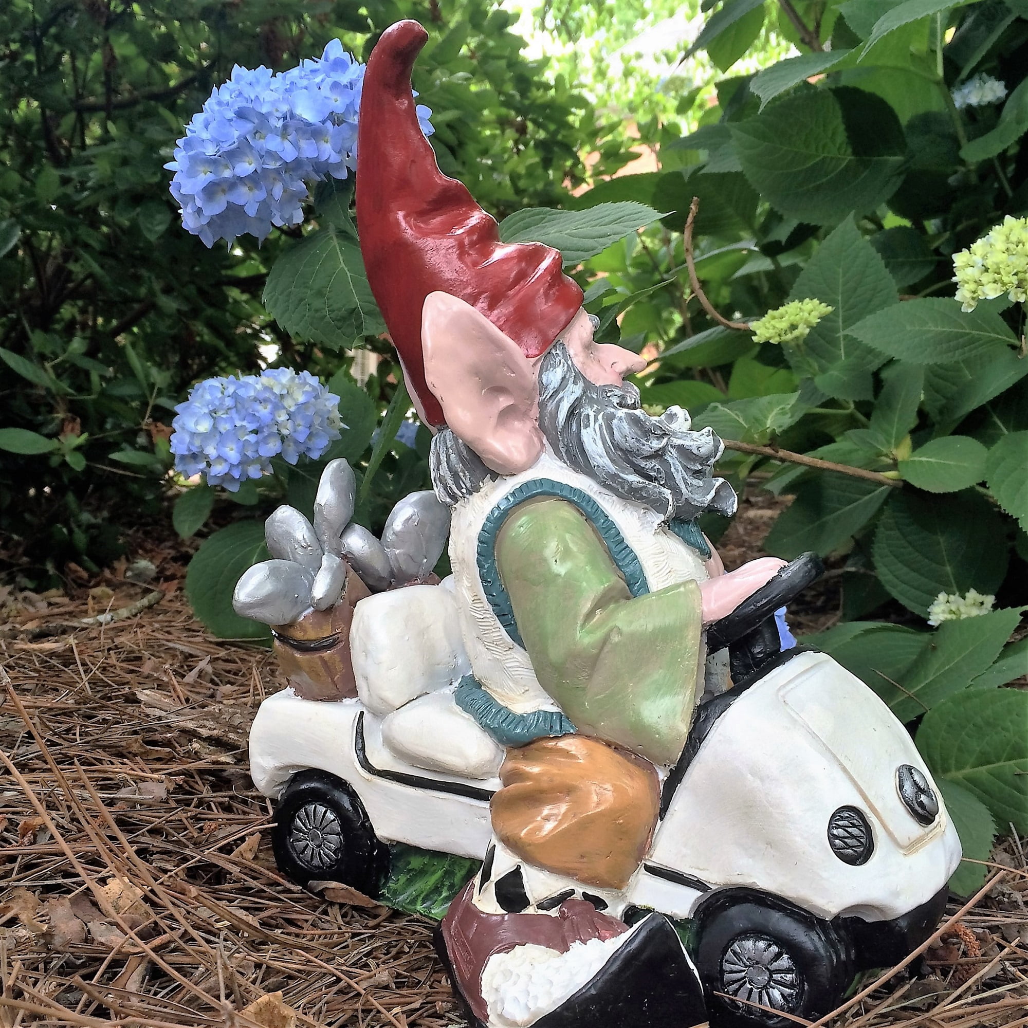 Homestyles Greg the Golfer in His Golf Cart Garden Gnome Outdoor Statue 12"H