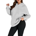 thumbnail image 2 of Sudaderas con Capucha Extragrandes para Mujer, Sudaderas de Forro , Suéteres de Moda para Otoño e Invierno Fresno 4XL, 2 of 9