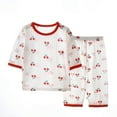 thumbnail image 1 of Ensemble de Pyjama pour Enfants Manches 3/4 Coton Printemps PJS Tenue de Détente Tenue d'Intérieur pour Garçons Filles Tout-Petit Décontracté Circulation d'Air Confort, 1 of 4