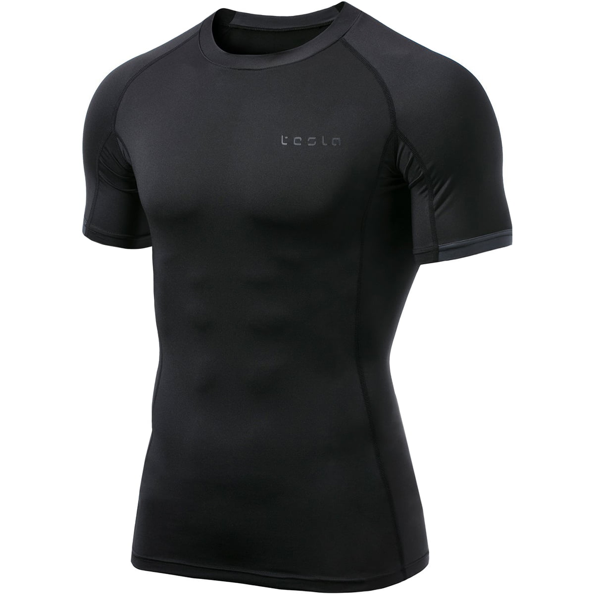 TSLA Mens Cool Dry Compression Baselayer Short Sleeve T-Shirt