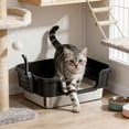 thumbnail image 1 of EGNMCR Stainless Steel High Sided Metal Litter Box Suitable For Small Cats Non Stick Odor Proof Expose Proof And Foolproof To Clean Stainless steel cat litter boxs, 1 of 6