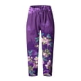 thumbnail image 4 of VEKDONE Womens Linen Long Pants Purple L, 4 of 4