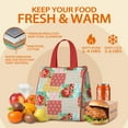 thumbnail image 5 of Pioneer Flower Floral Print Pattern Insulated Lunch Bag for Women & Adults,Large Portable Soft Cooler Lunch Bag,Thermal Food Storage Tote with Pearl Cotton,8.66L,8.75x5.75x9.5 Inch, 5 of 6